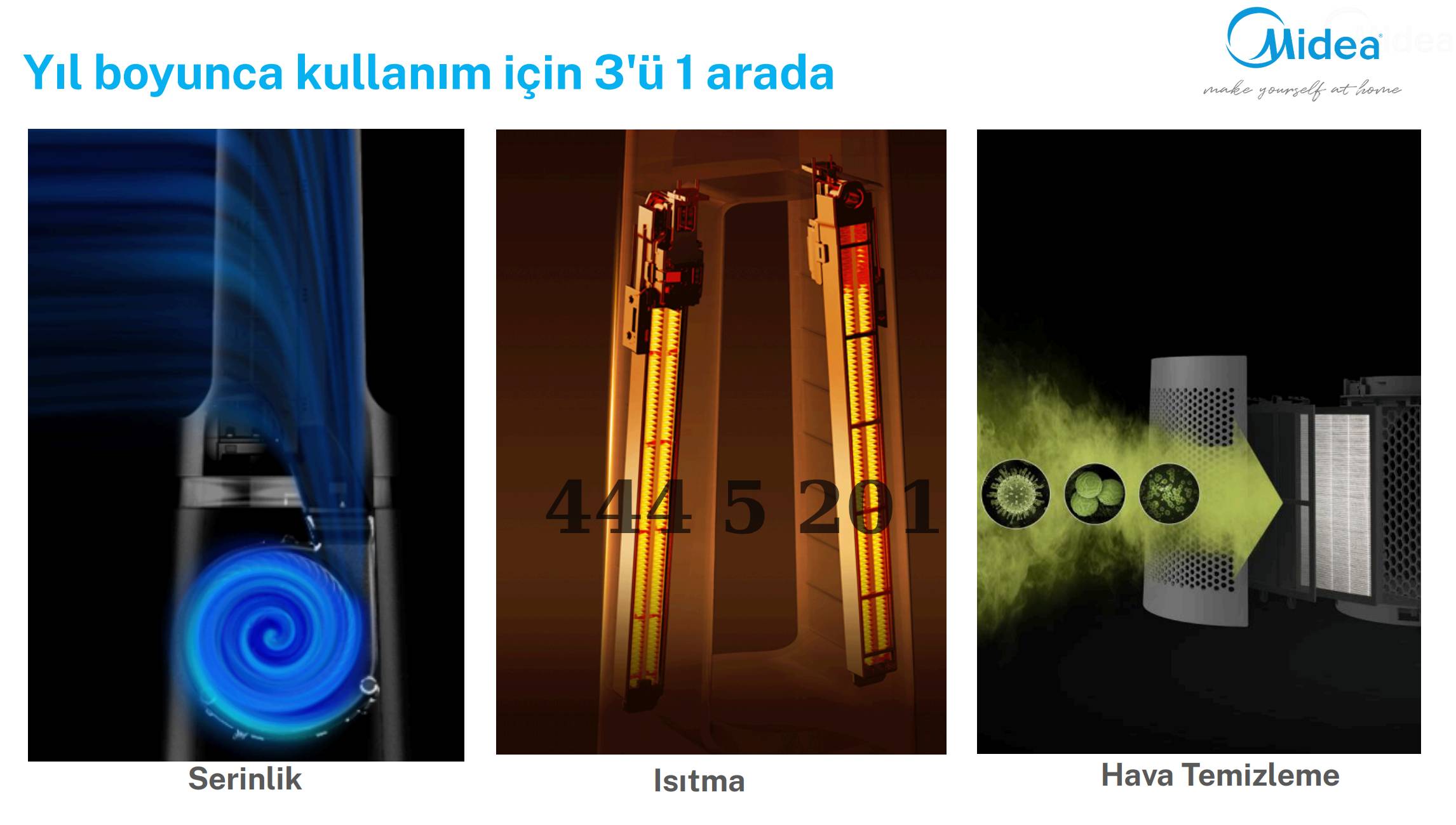 Midea Eiffel Hava Temizleme Cihazı 3'ü 1 Arada