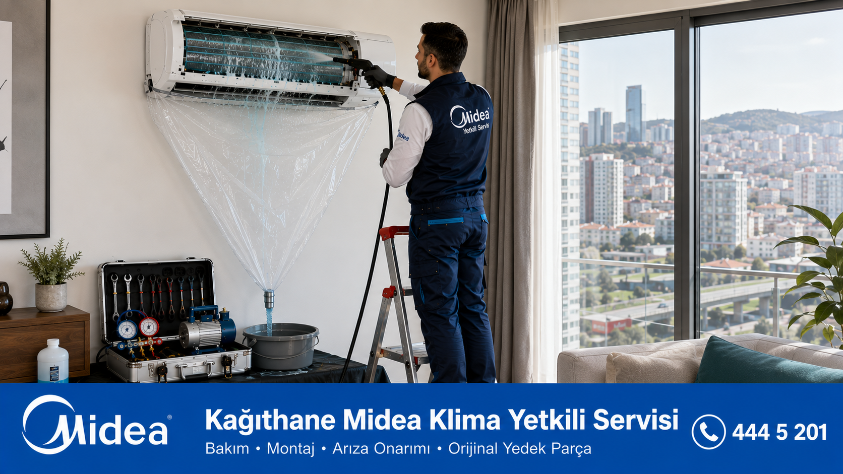 Kağıthane Midea Klima Bakımı İlaçlı Temizlik Süreci