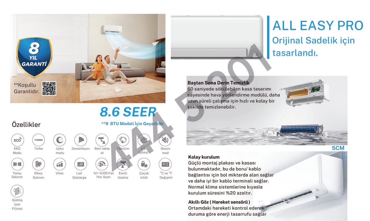 Midea ALL Easy Pro 12000 Btu Klima Özellikleri