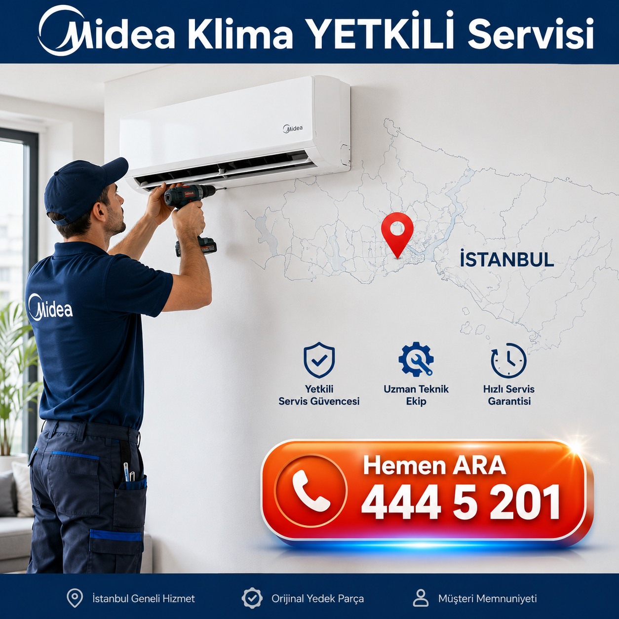 Midea Klima Yetkili Servisi İstanbul Geneli Hizmet Ağı