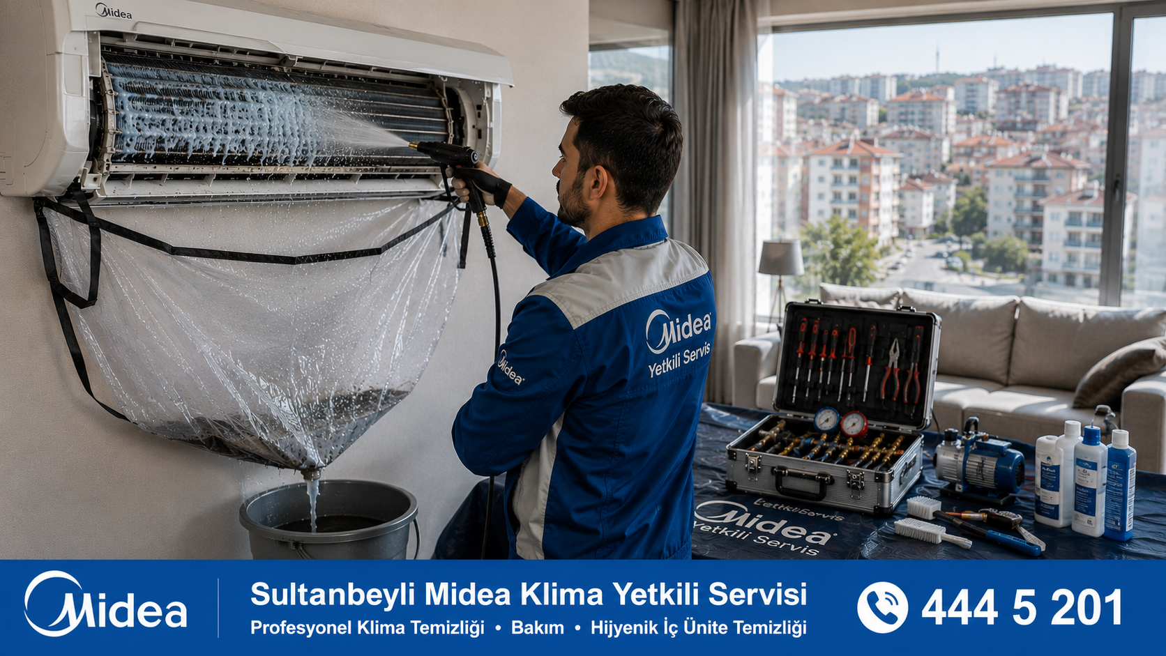 Sultanbeyli Midea Klima Bakımı İlaçlı Temizlik Süreci