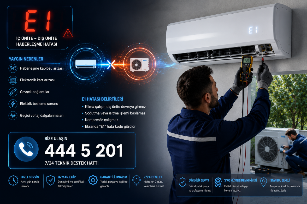 Midea Klima E1 Hatası Nedir? Neden Olur ve Nasıl Giderilir?